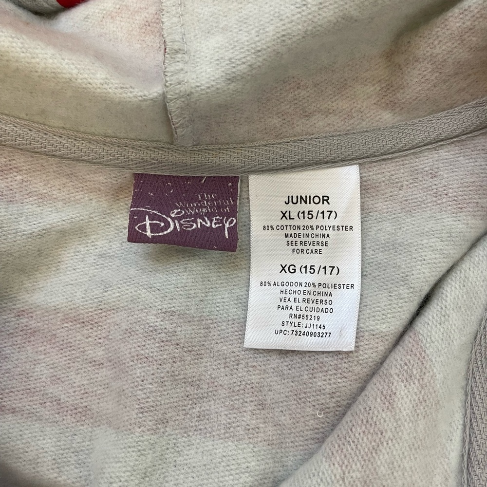 Disney Color Block Zip Front Hooded Jacket Junior Size XL(15-17) - Picture 7 of 9